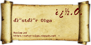 Östör Olga névjegykártya