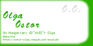 olga ostor business card